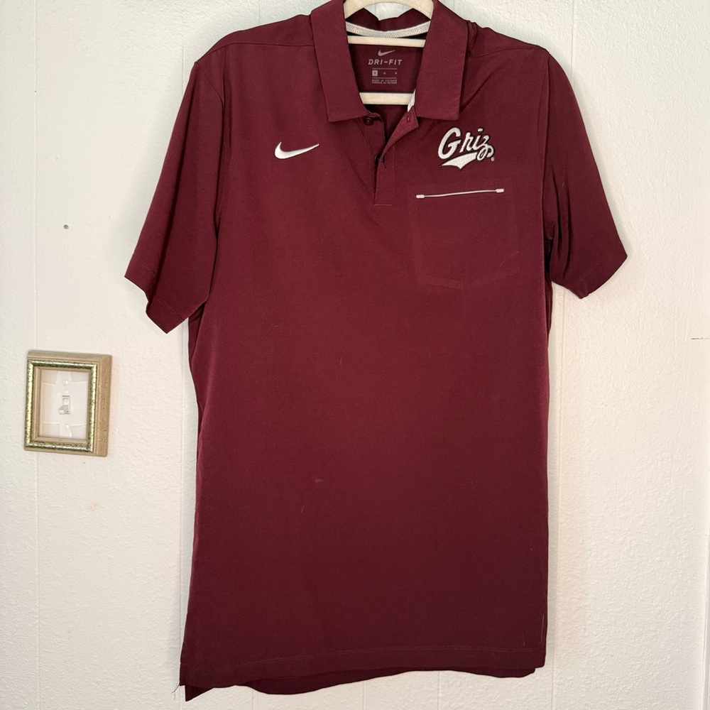 Nike Maroon Griz Dri-FIT Polo